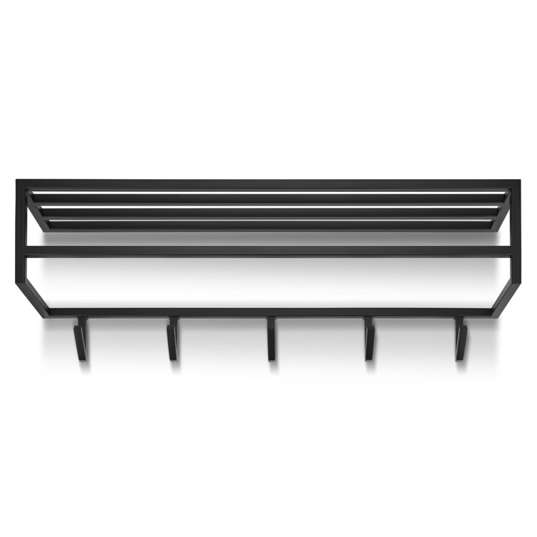 Ebern Designs Lethel Steel Wall 5 Hook Wall Mounted Coat Rack